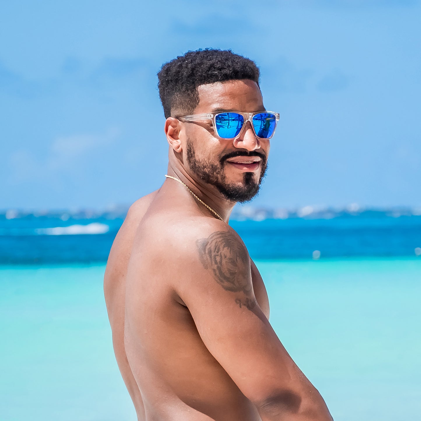 Cloud Surfer - Clear Frame Beach Sunglasses | SUNHAUK