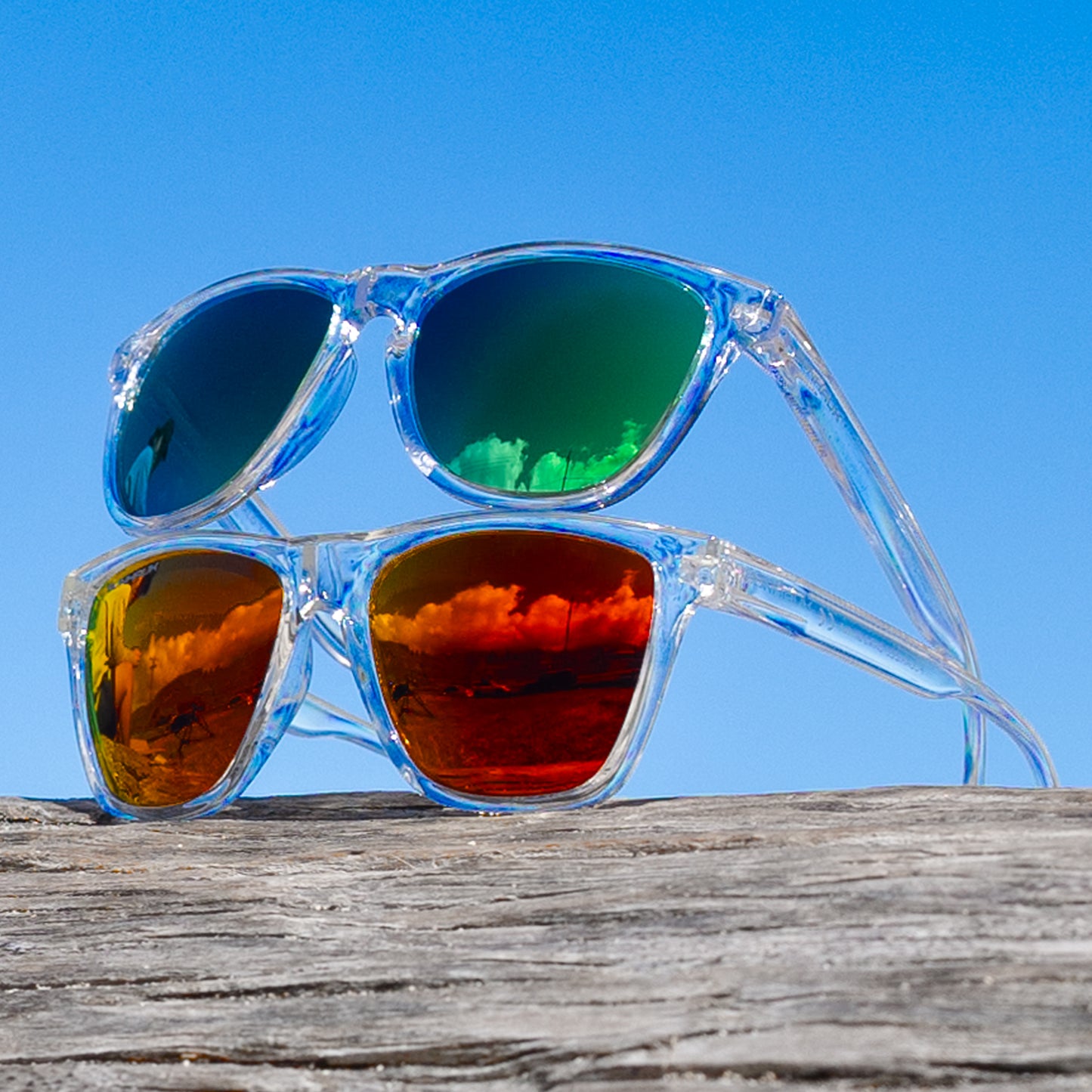 Sunset Lumina - Scratch Proof Clear Frame Sunglasses | SUNHAUK