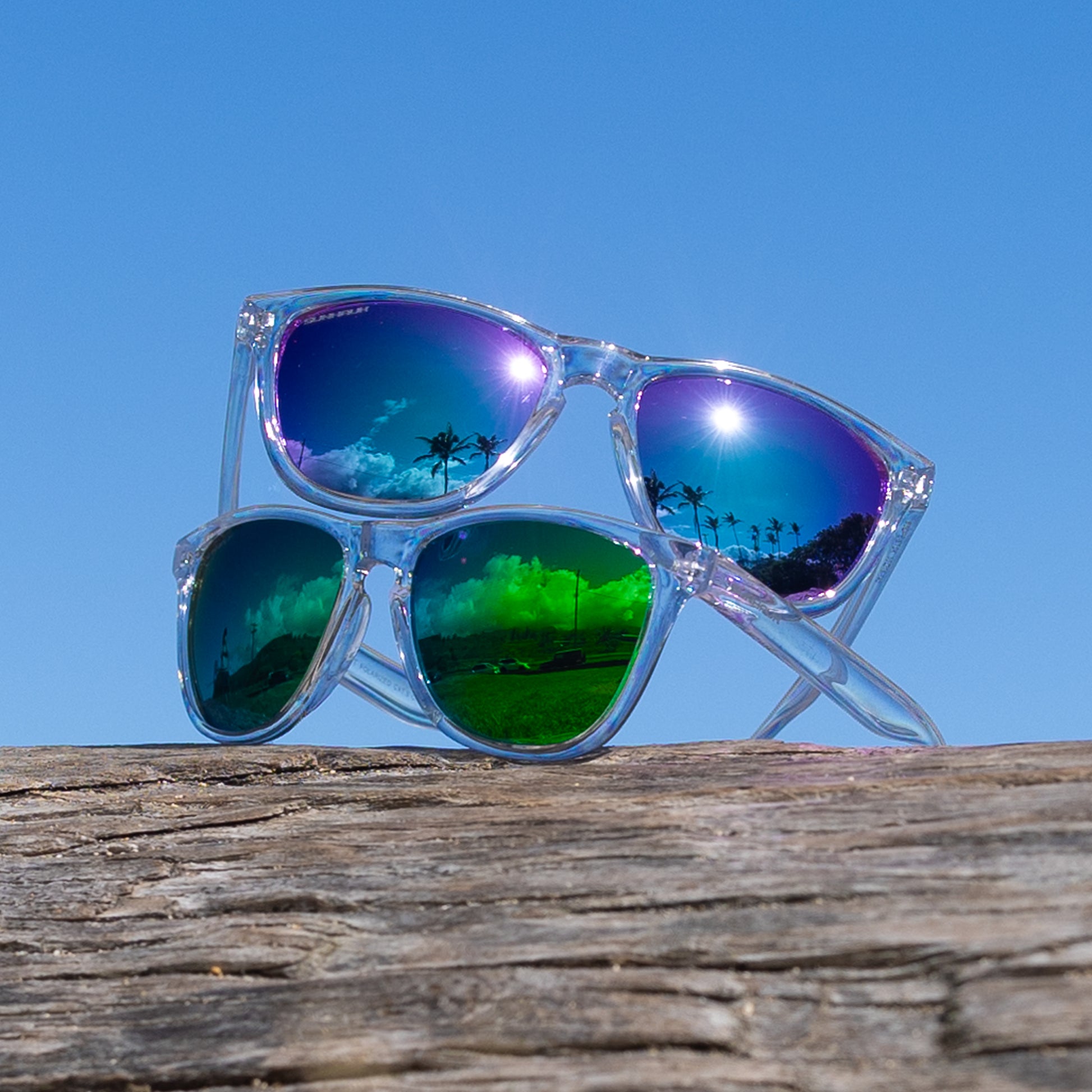 Ethereal Sky - Clear Frame Sunglasses | SUNHAUK