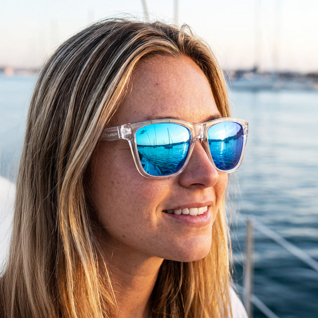 Cloud Surfer - Clear Frame Beach Sunglasses