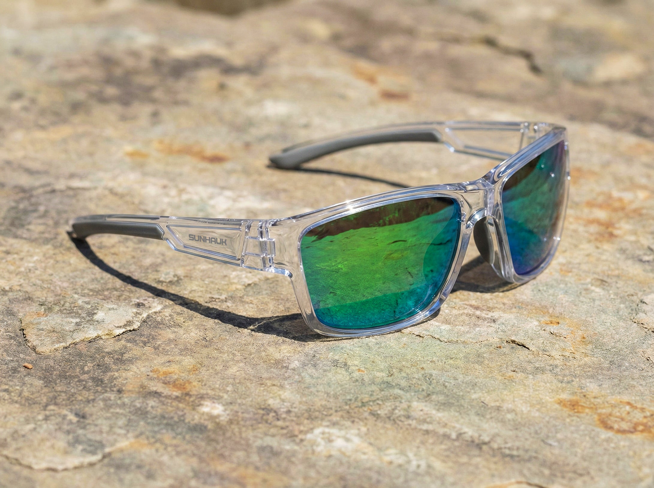Crystal Oasis - Clear Frame Polarized Sunglasses | SUNHAUK