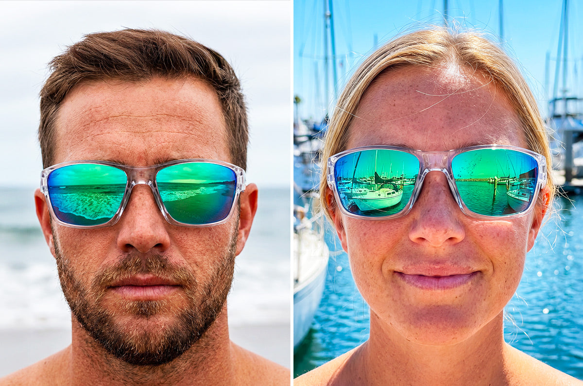Crystal Oasis - Clear Frame Polarized Sunglasses | SUNHAUK